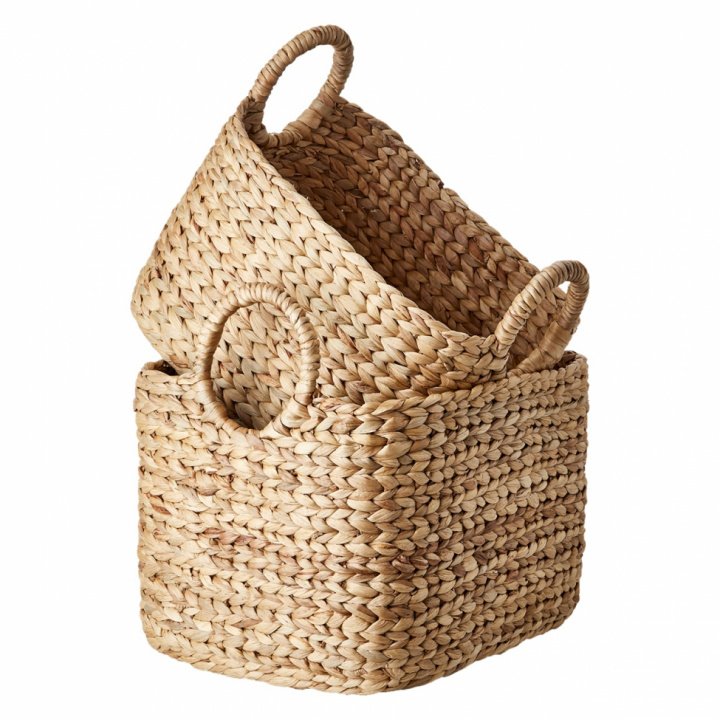 Basket \'Collect\' sett med 2 - Natur/vannhyasint i gruppen Interiør / Dekorasjon / Andre dekorasjon hos Reforma (085-518-00)