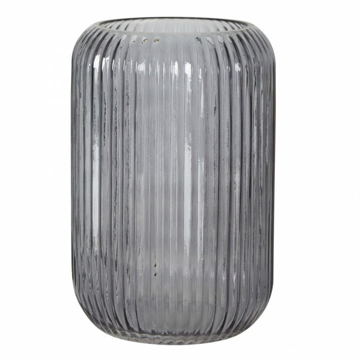 Vase 'Groove' - Grått / glass