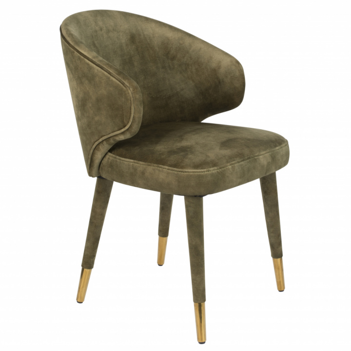 Stol 'Lunar' fløyel - Grønn