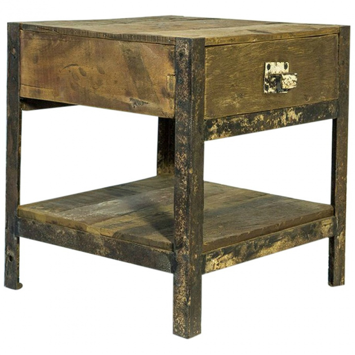 Vintage nattbord - Tre / jern i gruppen Møbler / Bord / Nattbord hos Reforma (111027)