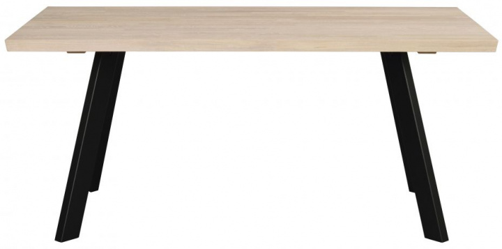 Spisebord 'Fred' 170x95 cm - Hvitpigmentert Eik / Svart