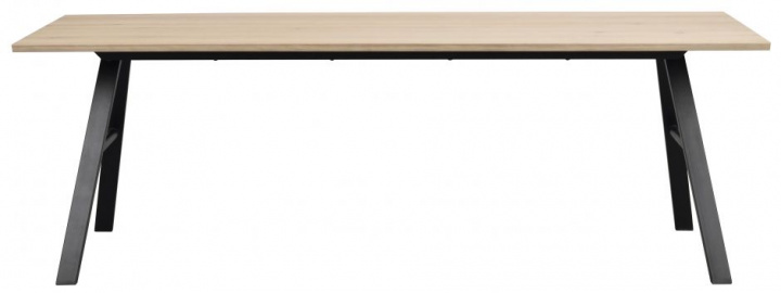 Spisebord 'Brigham' 220x90cm - Naturlig/Svart
