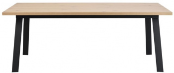 Spisebord \'Winnipeg\' 200x100cm - Hvitpigmentert/ Sort