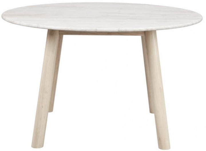 Spisebord 'Taransay' Rundt 125cm - Beige/ Hvitpigmentert