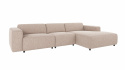4-seters sofa \'Willard\' Sjeselong H - Lys beige