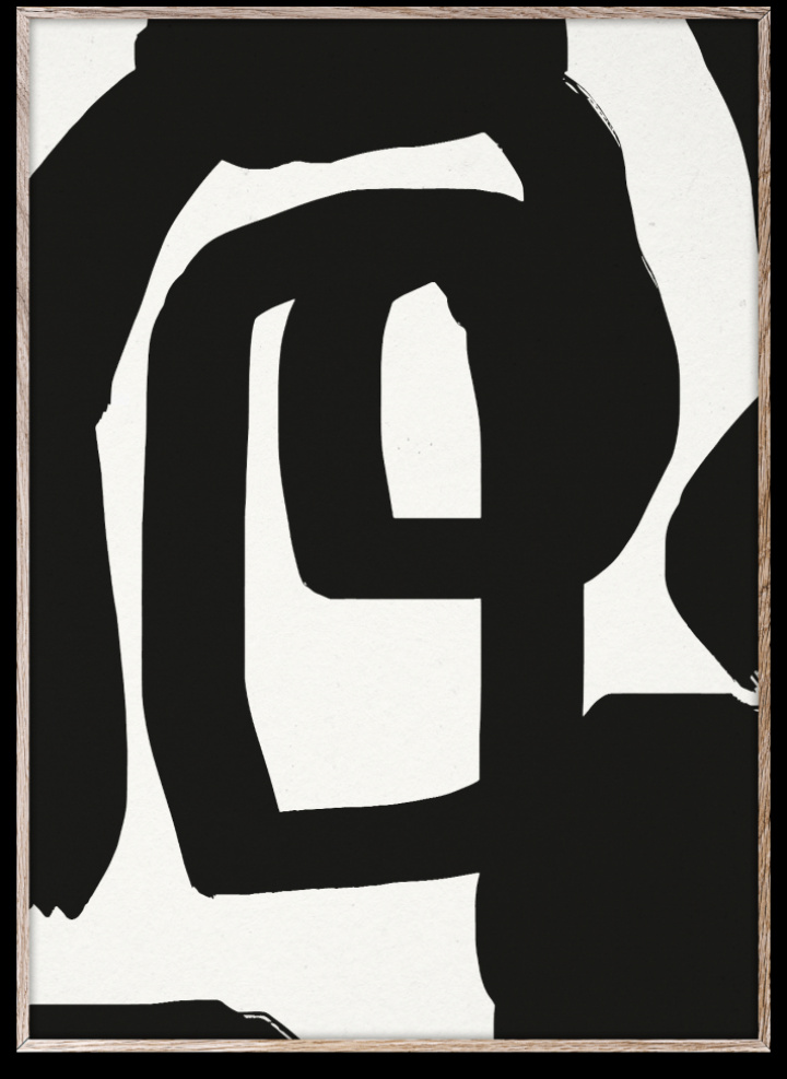 Plakat 'Fet linjer' 50x70 - svart / hvit
