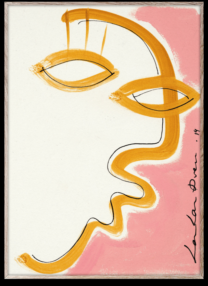 Plakat 'Gentil' 70x100 - Rosa / Oransje