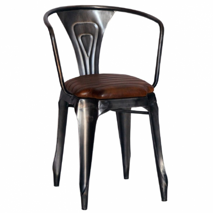 Metallstol - Brunt sete