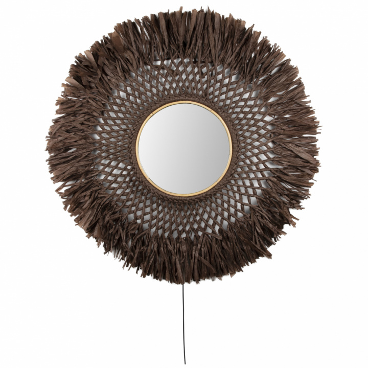 Vegglampe 'Boho Mirror' - Brun