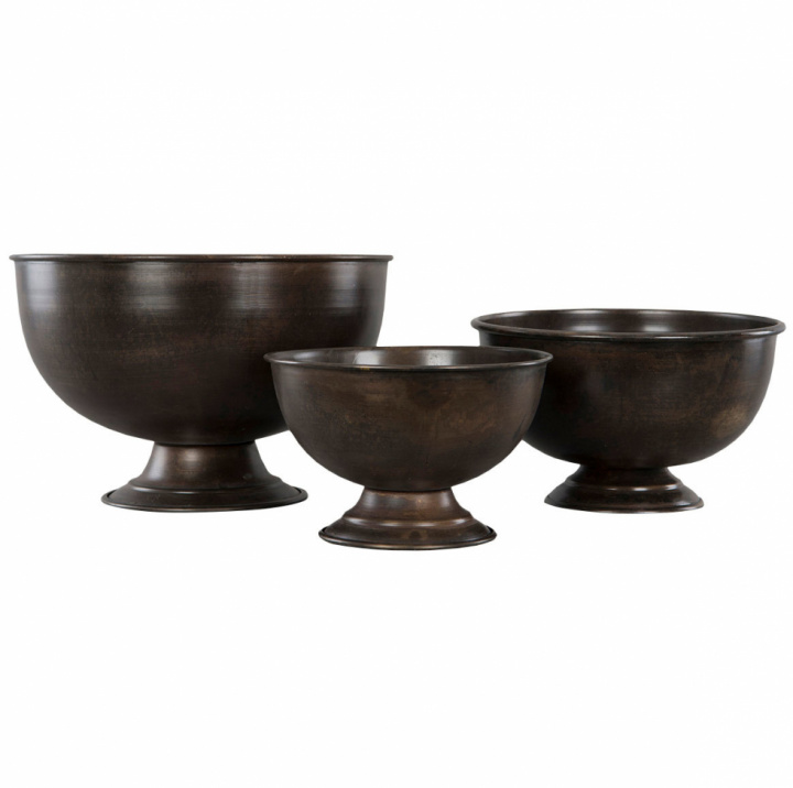 Dekorasjonsskåler 3stk - Antikk / brun i gruppen Møbler / Hyller og oppbevaring / Småoppbevaring hos Reforma (1340)