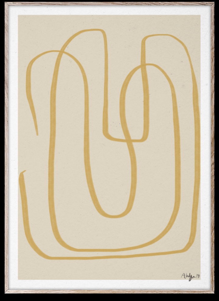 Plakat 'Different Ways I' 50x70 - Gul/Beige