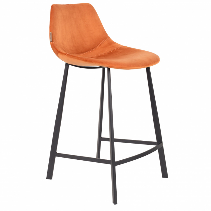 Barstol 'Franky' - Oransje/Fløyel