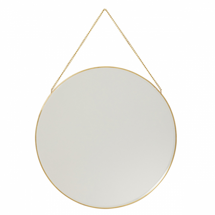 Veggspeil Rundt - Messing