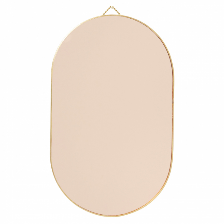 Veggspeil Ovalt - Messing / Roségull