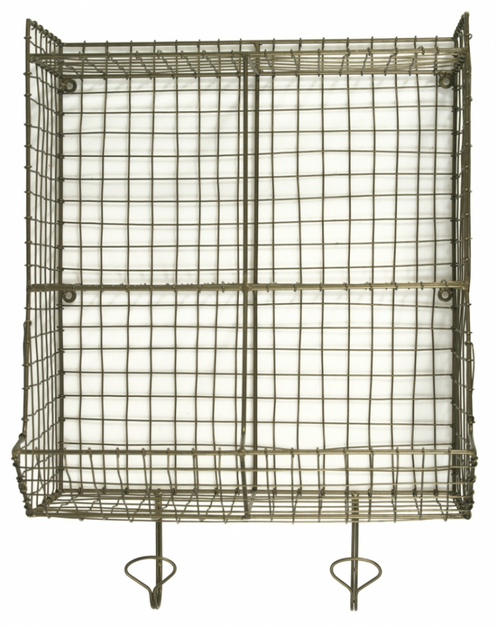 Vegghylle med kroker - Jern / Messing