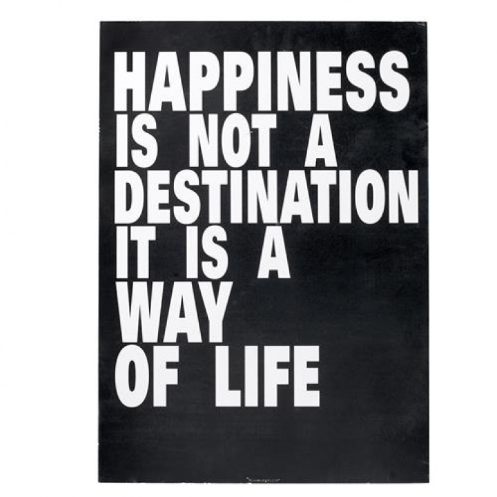 Bilde med tekst - Happiness (Svart-hvitt) - Bloomingville