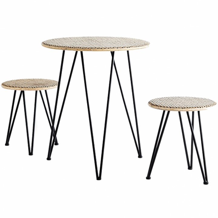 Bord og paller - Rotting / Black i gruppen Møbler / Bord / Sofabord hos Reforma (18Y5156)