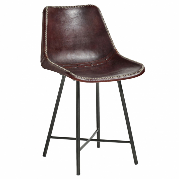 Stol 'Leather' - Mørk brun