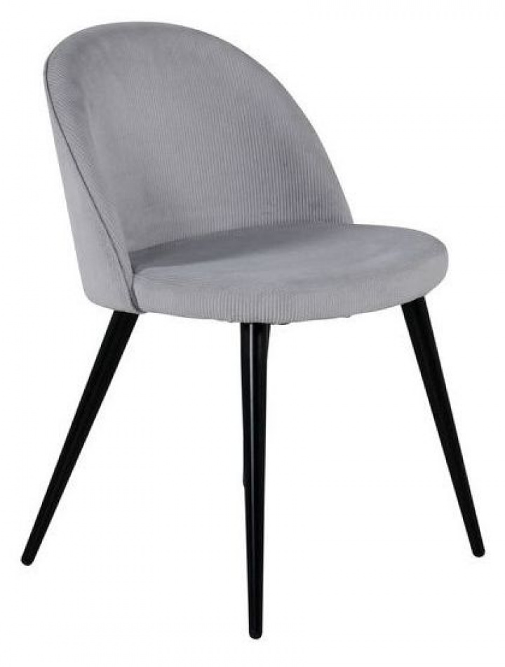 Stol 'Elverum' - Lysegrå kordfløyel