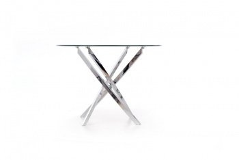 Spisebord \'Dania\' 100 cm - gjennomsiktig/slv