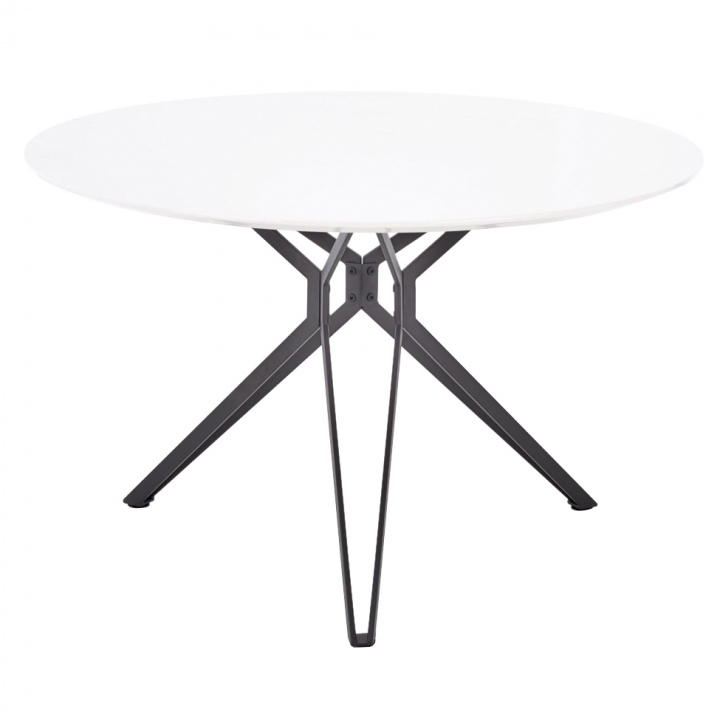 Rundt spisebord 'Pixel' - hvit / svart