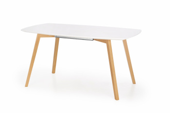 Spisebord \'Honningssekk\' 135-185 x 80 CM - Hvit / Eik