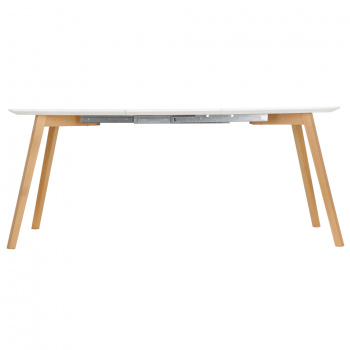 Spisebord \'Honningssekk\' 150-200 x 85 CM - Hvit / Eik