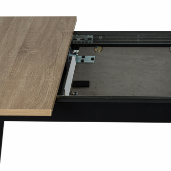 Spisebord \'Albon\' 120-160 x 80 CM - Svart / Eik