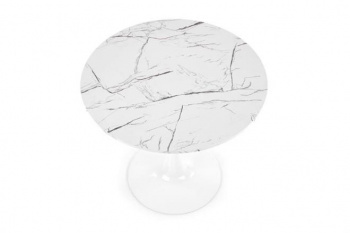 Spisebord \'Lorca\' 80 cm - marmor/hvit