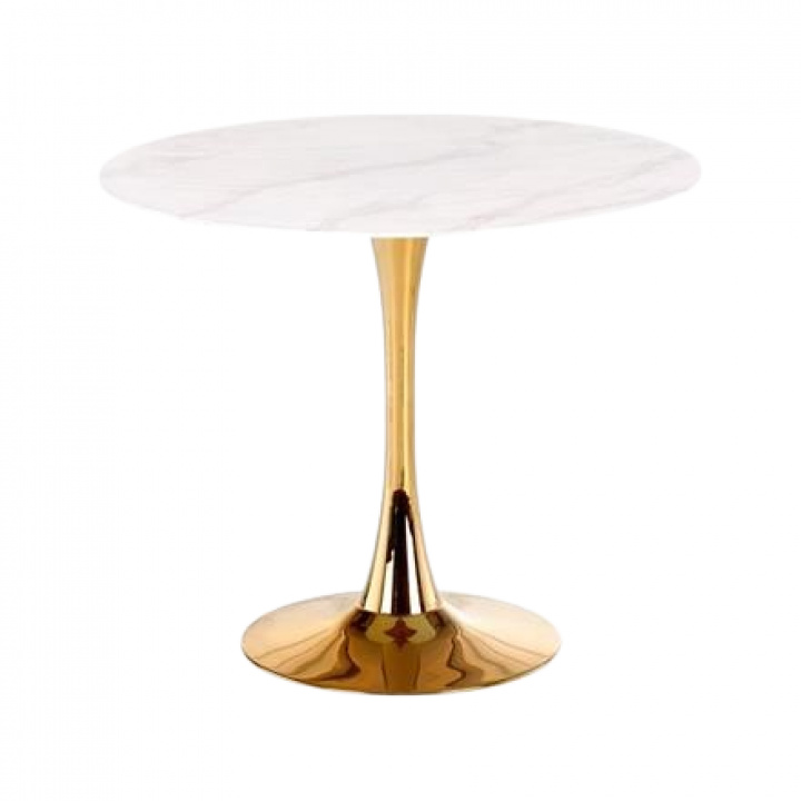 Spisebord \'Navarra\' Ø90 cm - marmor/gull i gruppen MØBLER / BORD / Spisebord hos Reforma (2010001188254)