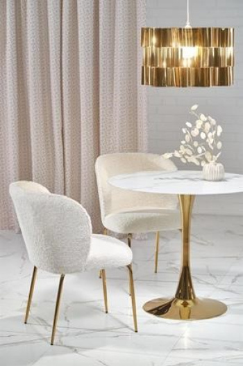 Spisebord \'Navarra\' Ø90 cm - marmor/gull