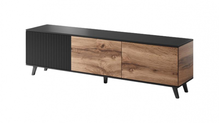 TV-benk 'Othem' - Svart/Eik