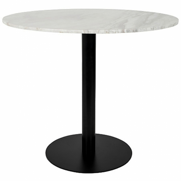 Rundt spisebord 'Marble' - Hvit Ø90