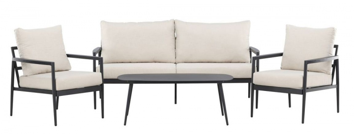 Loungesett \'Pozzallo\' - Svart i gruppen Møbler / Utendørsmøbler / Utegrupper hos Reforma (2140-000)