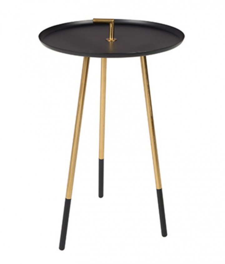 Sidebord 'Rumbi' - Svart / Messing