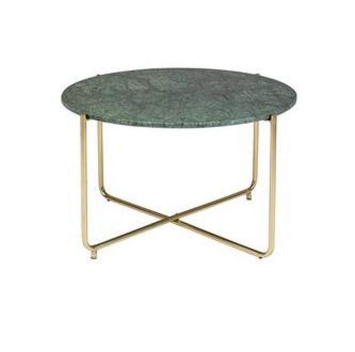 Soffbord \'Timpa\' - Grön marmor/Guld Ø70 i gruppen MØBLER / BORD / Sofabord hos Reforma (2300232)