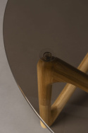 Sofabord \'Naia\' Rundt 80cm - Naturlig/Glass
