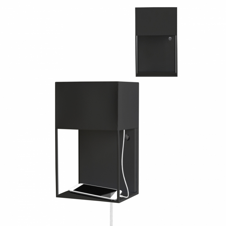 Vegglampe 'Box' - Svart