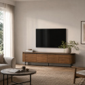TV-benk \'Kärra\' 200x40cm - Valnøtt/Sort