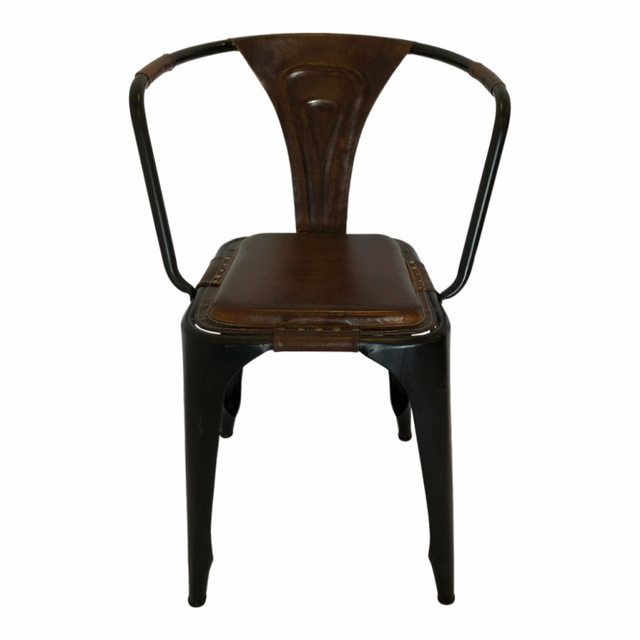 Vintage spisestol - skinn / jern