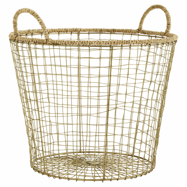 Kurv med håndtak - Natural / Messing