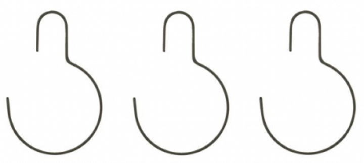 Rund galge 'Wire' 3-pakning - Mørkegrå 