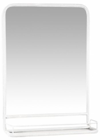 Vegg speil med hylle - Hvit