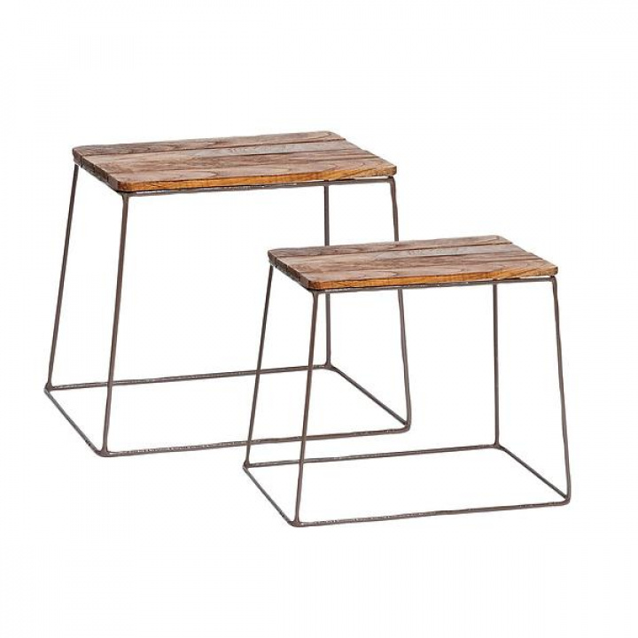 Pallet 2 st - Tre / Stål ramme - Hubsch