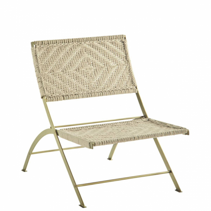 Loungestol \'Macramé\' - Jute/messing i gruppen Møbler / Sittemøbler / Lenestoler hos Reforma (32356)