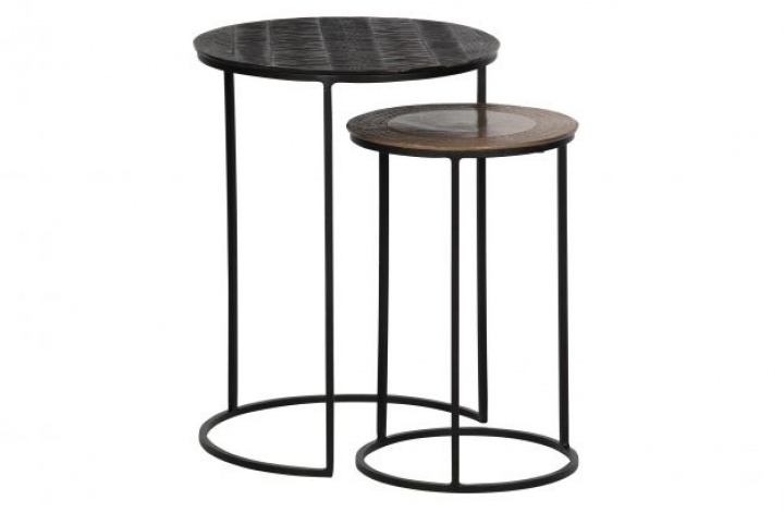 Sidebord \'Tate\' 2 stk - Brun / Messing i gruppen Møbler / Bord / Sidebord hos Reforma (373262-B)