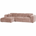 Sofa \'Cloud\' 3-seters sjeselong venstre - Brungrå/Rosa