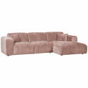 Sofa \'Cloud\' 3-seters sjeselong høyre - brungrå/rosa