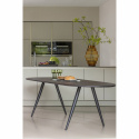 Spisebord \'Tablo\' 220x90cm ovalt - Mørkebrunt