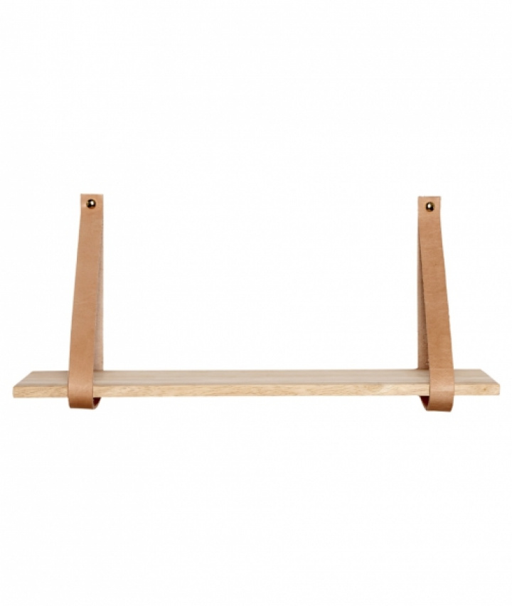 Hylle med lærrem - Stor - Hubsch